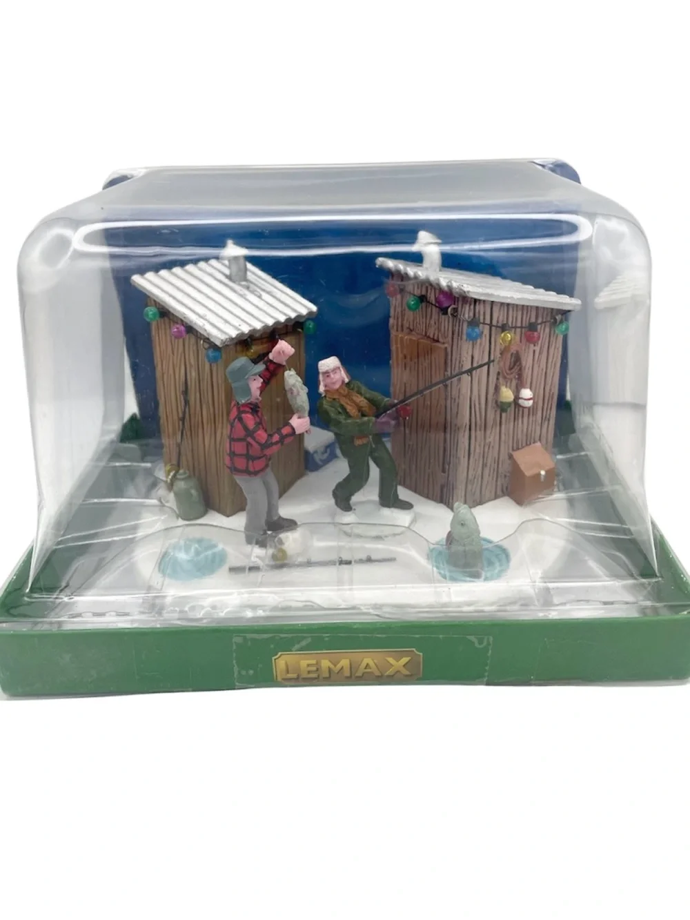 Lemax holiday village ice fishing porcelain decoration